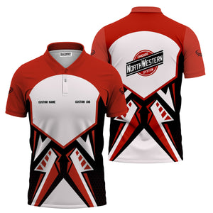 Railspirit Personalized Chicago and North Western Railway Polo Shirt Vibriant Style with Custom Position Train Shirt
