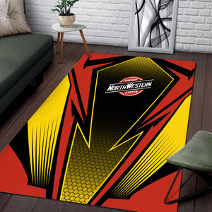 Railspirit Chicago and North Western Railway Area Rug Lightning Graphic Style Rug Gift Idea For Train Lover