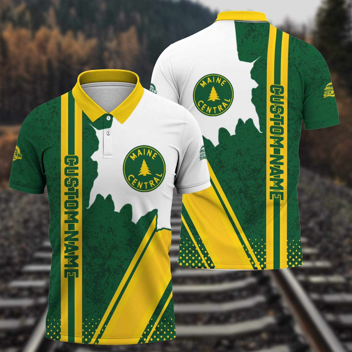 Railspirit Personalized Maine Central Railroad Polo Shirt All Over Printed Unisex Shirt