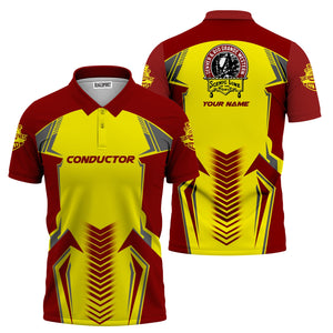 Railspirit Personalized Denver and Rio Grande Western Railroad Polo Shirt Standout Style with Custom Position Train Shirt