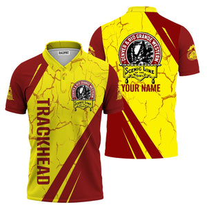 Railspirit Personalized Denver and Rio Grande Western Railroad Polo Shirt Crackle Texture Style Train Shirt For Trackhead