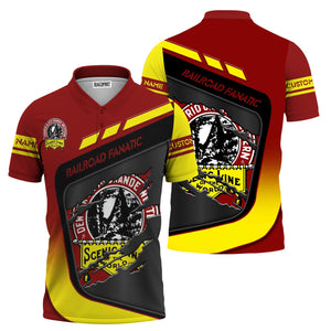 Railspirit Personalized Denver and Rio Grande Western Railroad Polo Shirt Ripped Texture Style Train Shirt For Railroad Fanatic