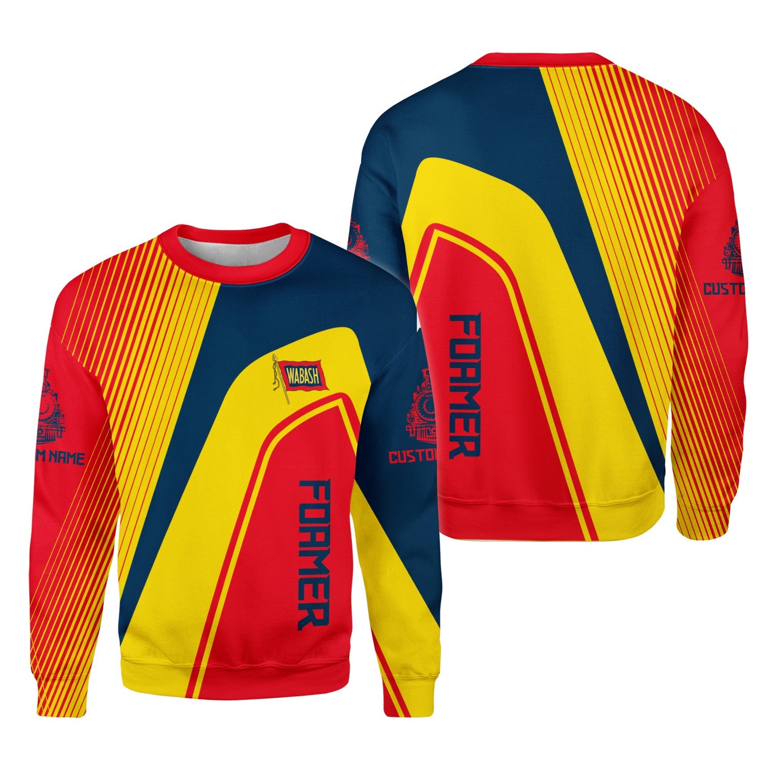 Railspirit Personalized Wabash Railroad Sweatshirt Vibrant Striking Style Shirt For Rail Enthusiasts