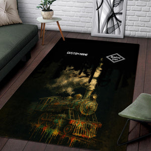Railspirit Personalized Reading Railroad Area Rug Vintage Train Art Style Rug For Locomotive Fans