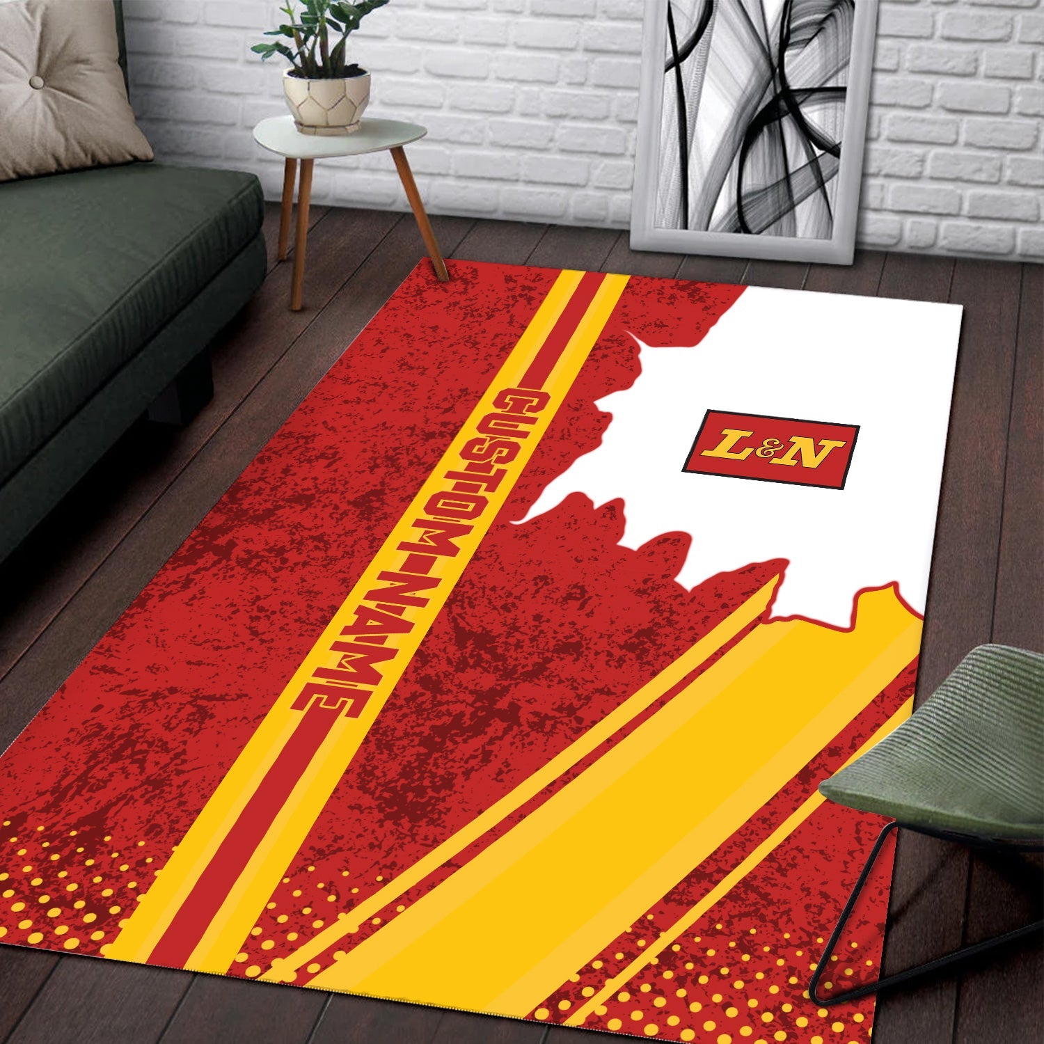 Railspirit Personalized Louisville and Nashville Railroad Area Rug Vintage L&N All Over Printed Rug