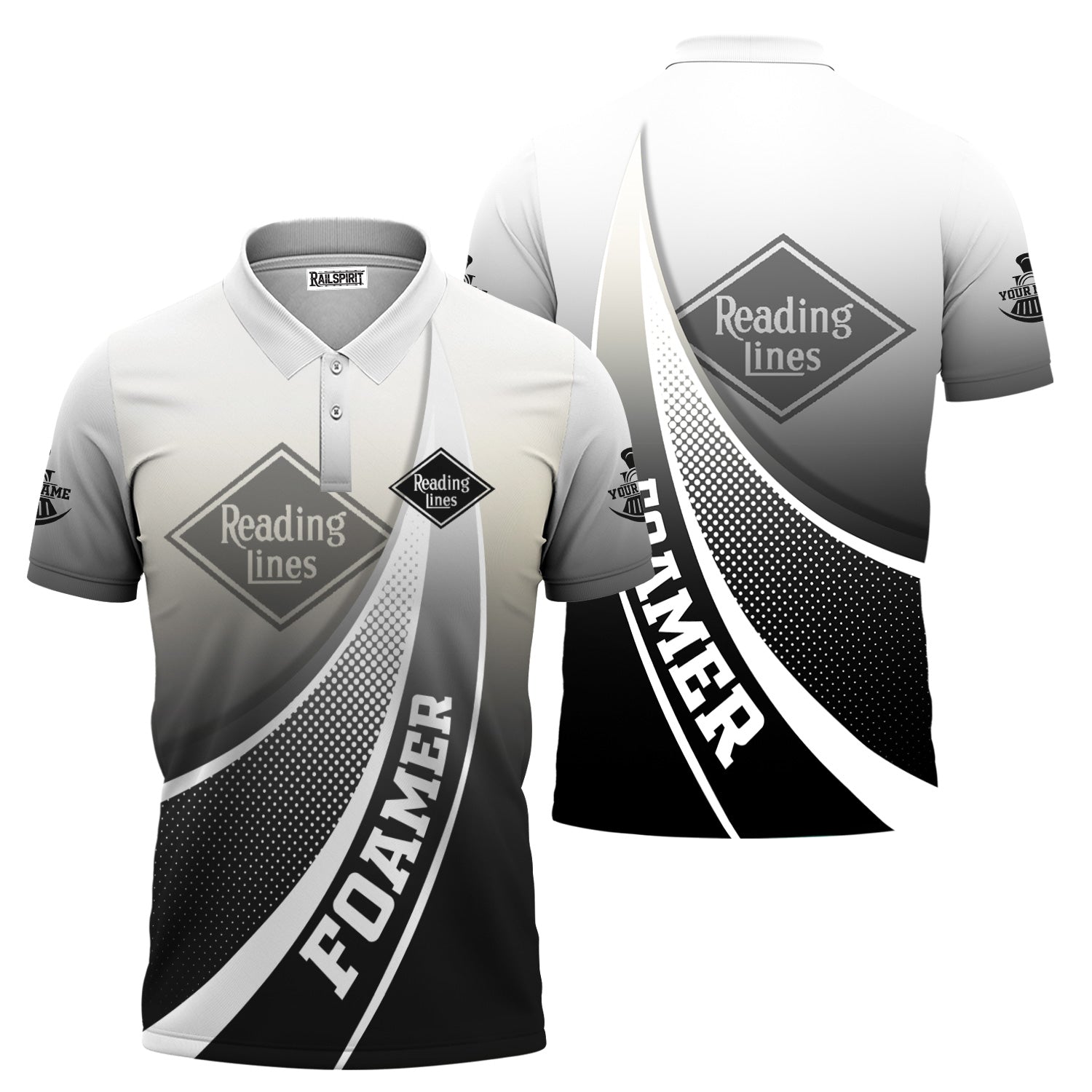 Railspirit Personalized Reading Railroad Polo Shirt Railway-Themed Style Shirt Gift Idea For Trainspotter