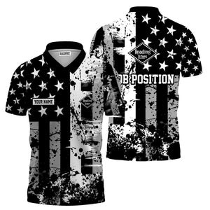 Railspirit Personalized Reading Railroad Polo Shirt Artistic Paint American Flag Style Train Shirt