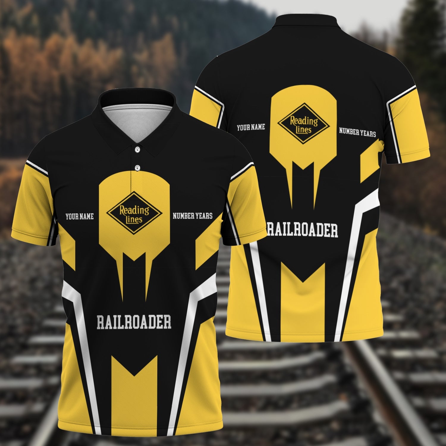 Railspirit Personalized Reading Railroad Polo Shirt Custom Year Railroader Shirt Gift Idea For Train Lover