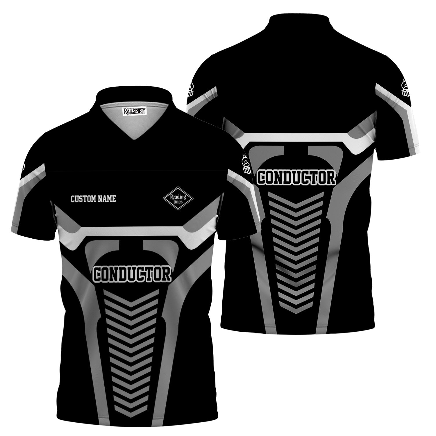 Railspirit Personalized Reading Railroad Polo Shirt Track-Inspired with Custom Job Position  Train Shirt