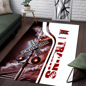 Railspirit Personalized Lehigh Valley Railroad Area Rug Railroad Crossing Sign Rug All Over Print