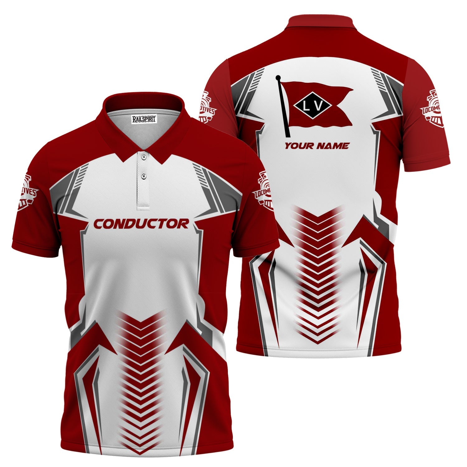 Railspirit Personalized Lehigh Valley Railroad Polo Shirt Standout Style with Custom Position Train Shirt