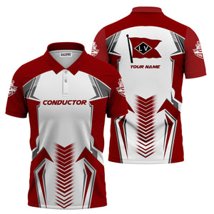 Railspirit Personalized Lehigh Valley Railroad Polo Shirt Standout Style with Custom Position Train Shirt