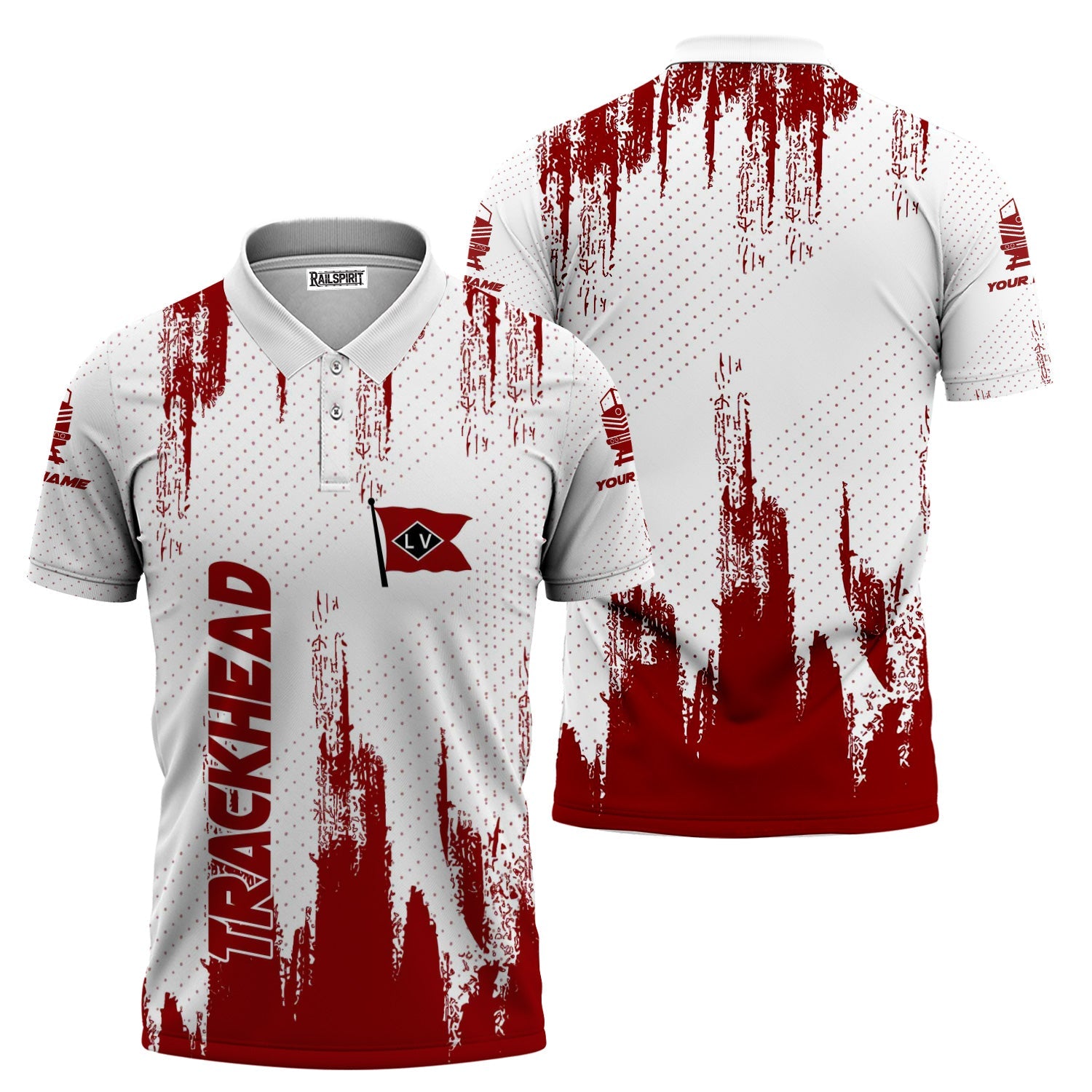 Railspirit Personalized Lehigh Valley Railroad Polo Shirt Paint Impact Design Train Shirt for Trackhead