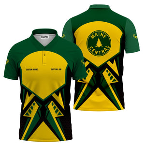 Railspirit Personalized Maine Central Railroad Polo Shirt Vibriant Style with Custom Position Train Shirt