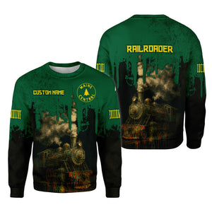 Railspirit Personalized Maine Central Railroad Sweatshirt Vintage Train Art Style Shirt For Locomotive Fans