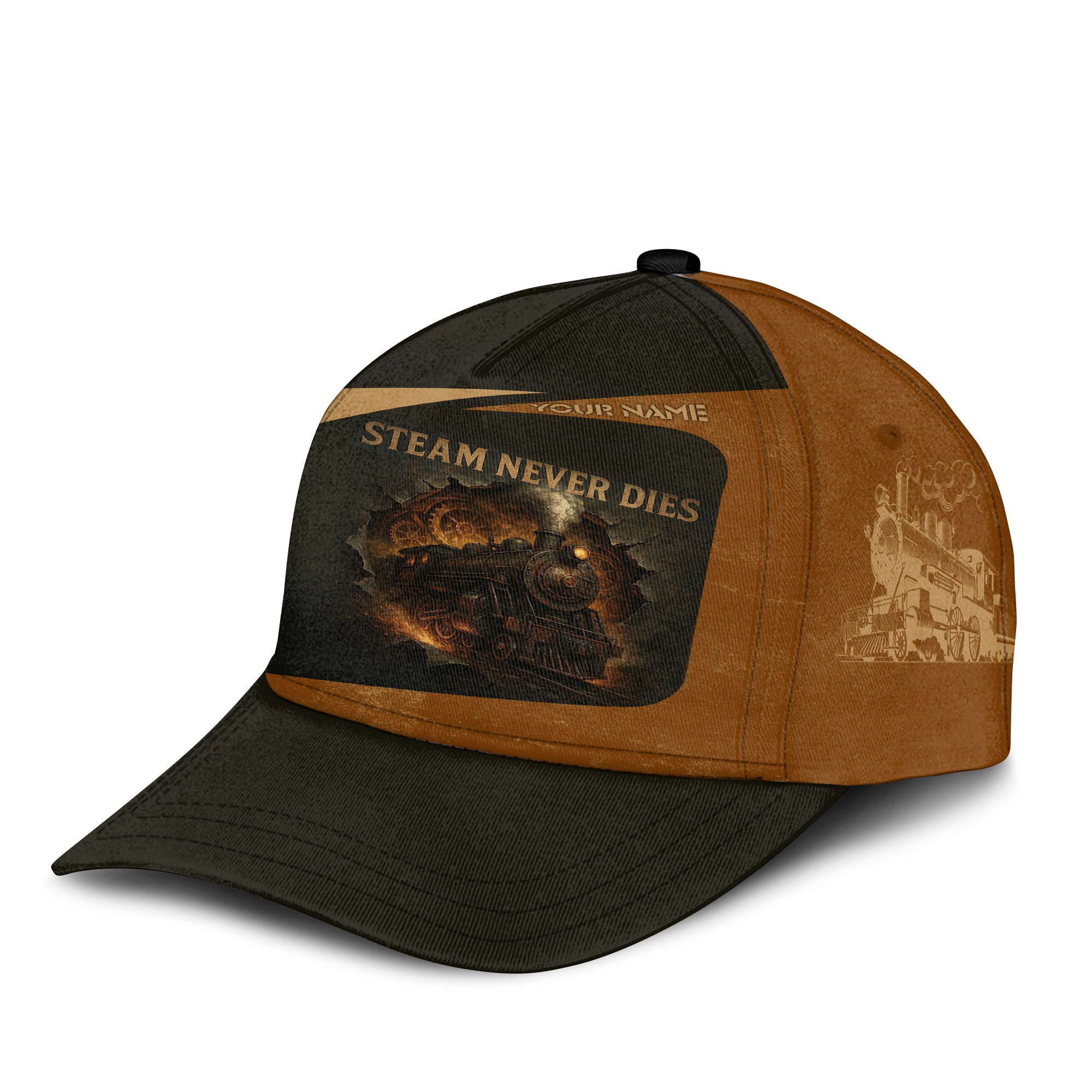 Railspirit Personalized Classic Cap Steam Never Dies Vintage Train Cap for Railroad Fanatic