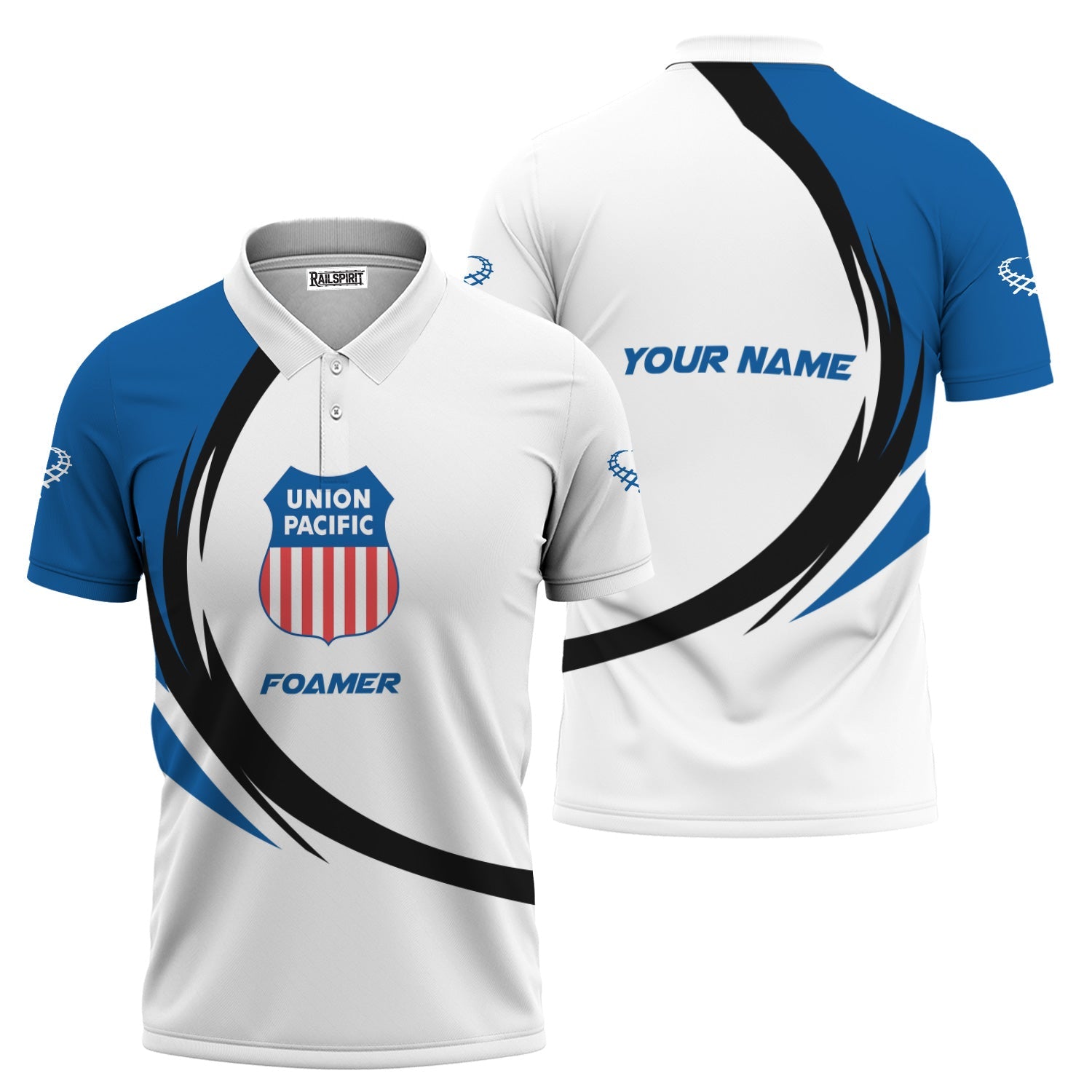 Railspirit Personalized Union Pacific Railroad Polo Shirt Unique Graphic Style Big Boy Shirt For Train Enthusiasts