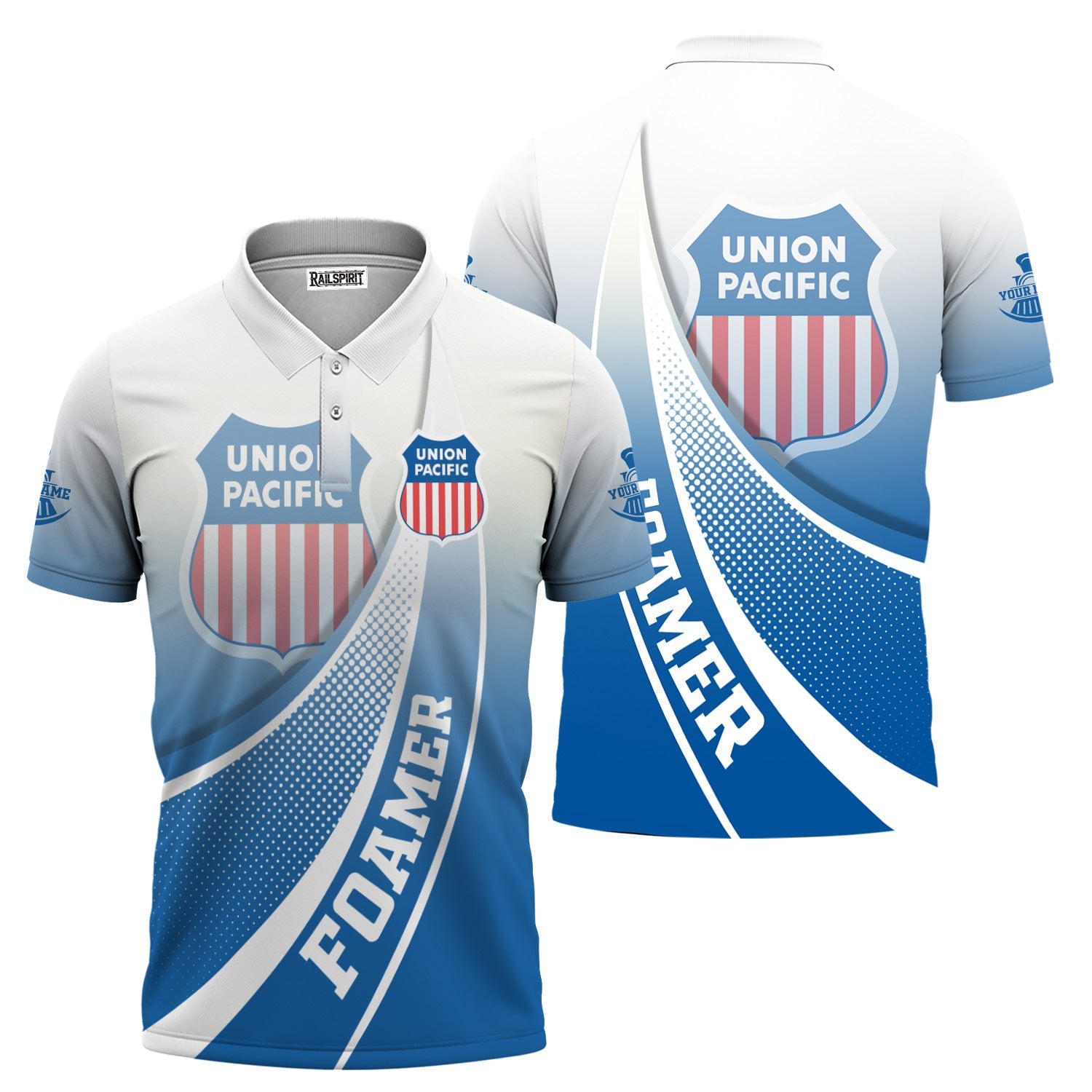 Railspirit Personalized Union Pacific Railroad Polo Shirt Railway-Themed Style Big Boy Shirt Gift Idea For Trainspotter