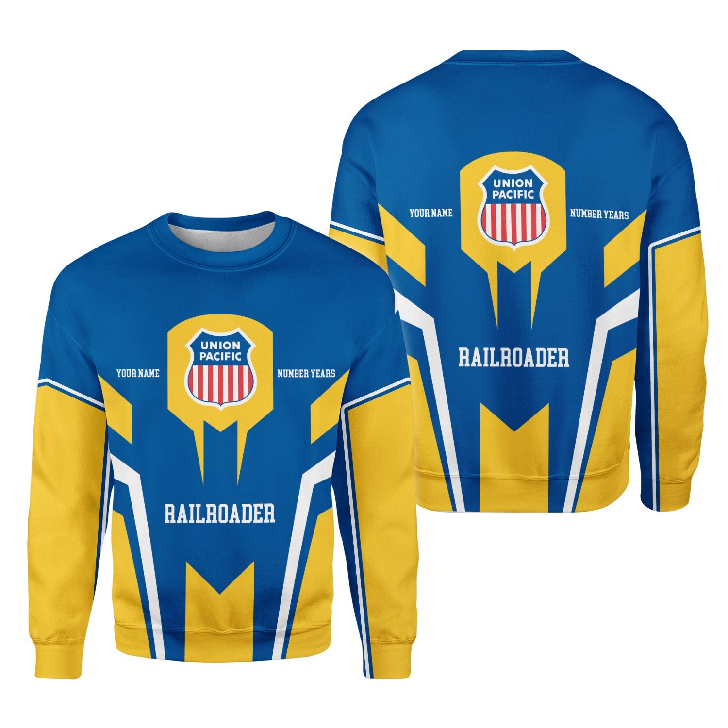 Railspirit Personalized Union Pacific Railroad Sweatshirt Custom Year Railroader Big Boy Shirt Gift Idea For Train Lover