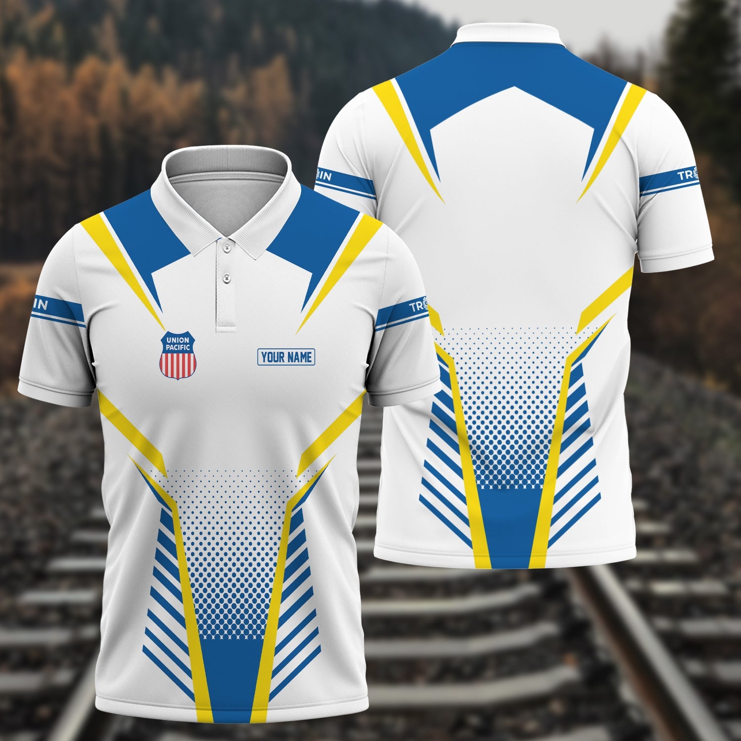 Railspirit Personalized Union Pacific Railroad Polo Shirt Unisex Big Boy Train Shirt All Over Print