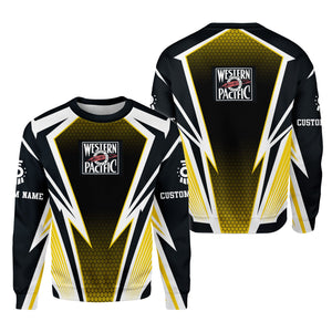 Railspirit Personalized Western Pacific Railroad Sweatshirt Lightning Graphic Style Shirt Gift Idea For Train Lover