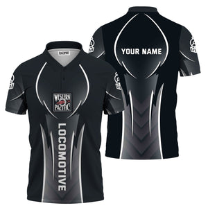 Railspirit Personalized Western Pacific Railroad Polo Shirt Striking Line Style Train Shirt For Locomotive Lovers