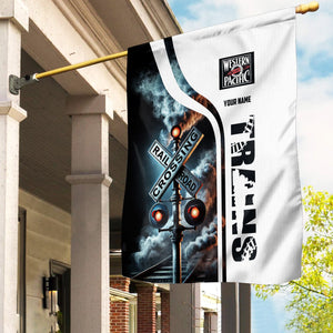 Railspirit Personalized Western Pacific Railroad Garden Flag Railroad Crossing Sign Flag All Over Print