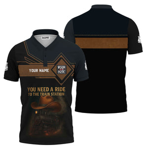 Railspirit Personalized Western Pacific Railroad Polo Shirt You Need A Ride To The Train Station Shirt For Train Lovers