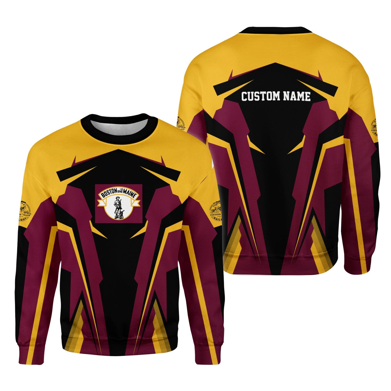 Railspirit Personalized Boston and Maine Railroad Sweatshirt Strong Line Style Train Unisex Shirt All Over Print