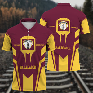Railspirit Personalized Boston and Maine Railroad Polo Shirt Custom Year Railroader Shirt Gift Idea For Train Lover