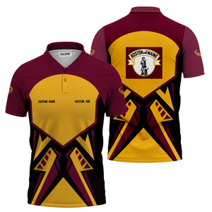 Railspirit Personalized Boston and Maine Railroad Polo Shirt Vibriant Style with Custom Position Train Shirt