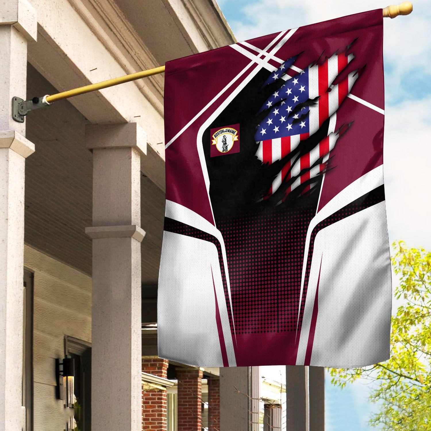 Railspirit Personalized Boston and Maine Railroad Garden Flag American Vintage All Over Printed Flag