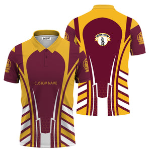 Railspirit Personalized Boston and Maine Railroad Polo Shirt Striped Railroad Style Train Shirt All Over Print