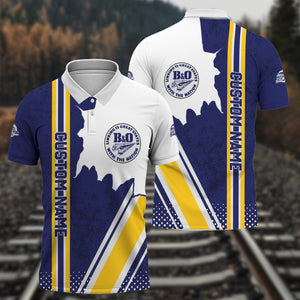 Railspirit Personalized B&O Great States Railroad Polo Shirt All Over Printed Unisex Shirt