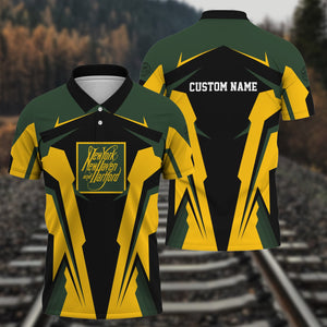 Railspirit Personalized New York, New Haven and Hartford Railroad Polo Shirt New Haven RailroadStrong Line Style Train Unisex Shirt All Over Print