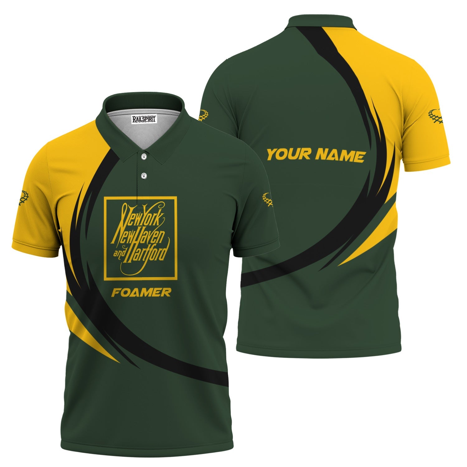 Railspirit Personalized New York, New Haven and Hartford Railroad Polo Shirt Unique Graphic Style New Haven Railroad Shirt For Train Enthusiasts