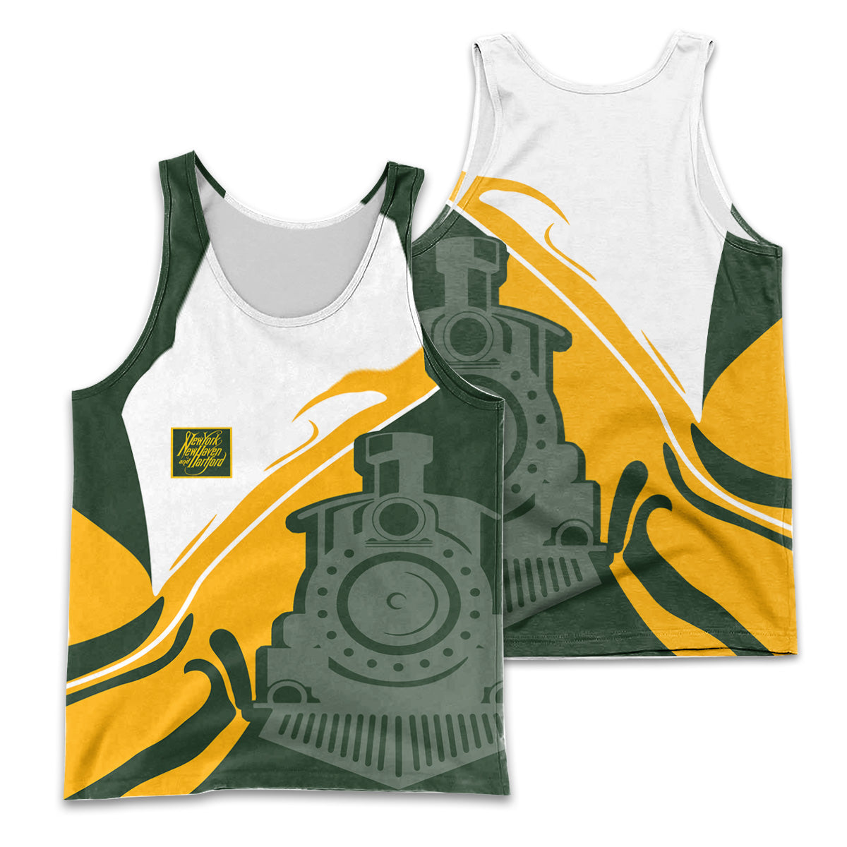 Railspirit Personalized New York, New Haven and Hartford Railroad Men Tank Top Flame-Inspired Style New Haven Railroad Shirt