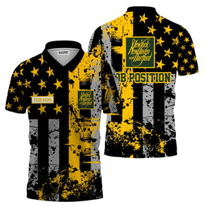 Railspirit Personalized New York, New Haven and Hartford Railroad Polo Shirt Artistic Paint American Flag Style New Haven Railroad Train Shirt