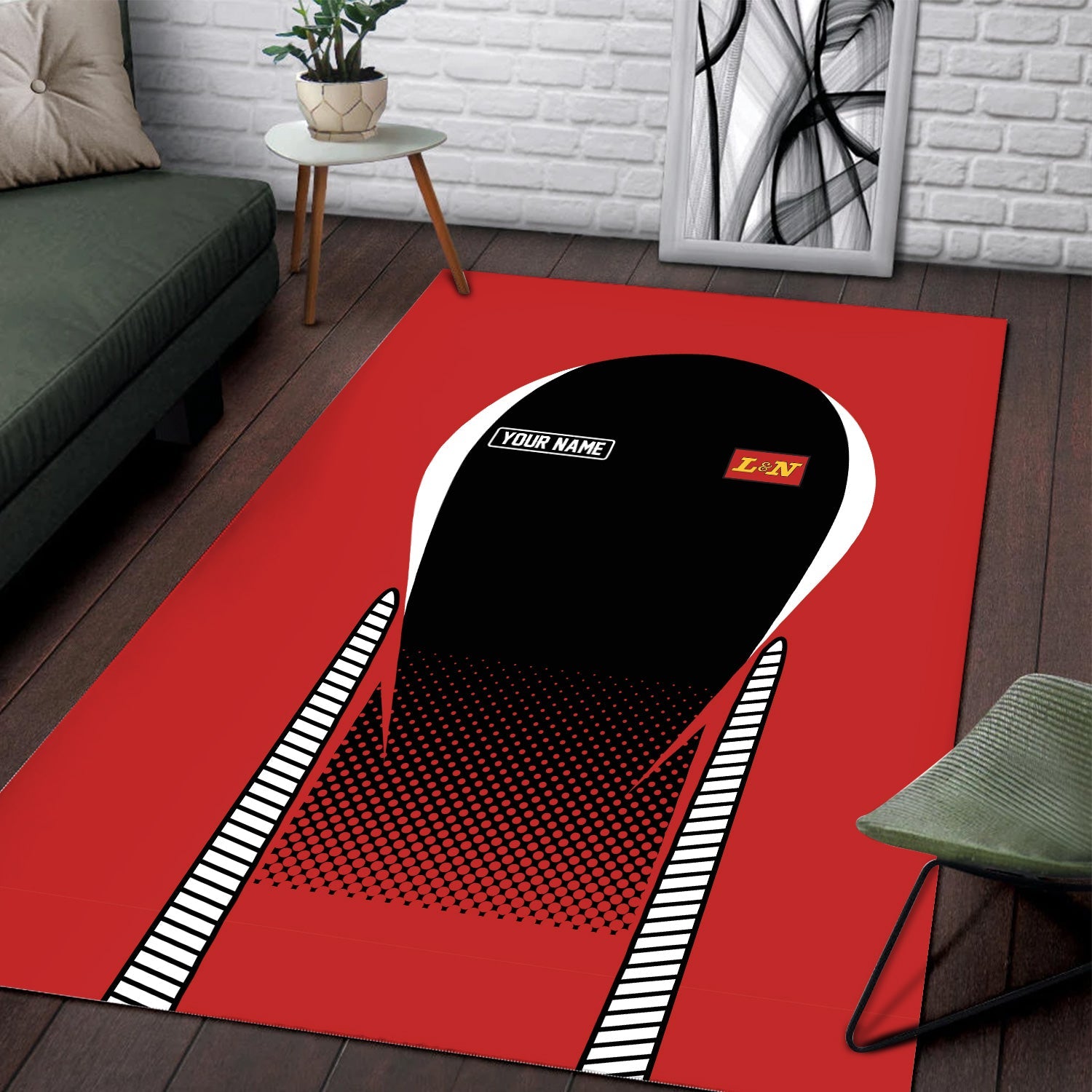 Railspirit Personalized Louisville and Nashville Railroad Area Rug L&N All Over Printed Rug