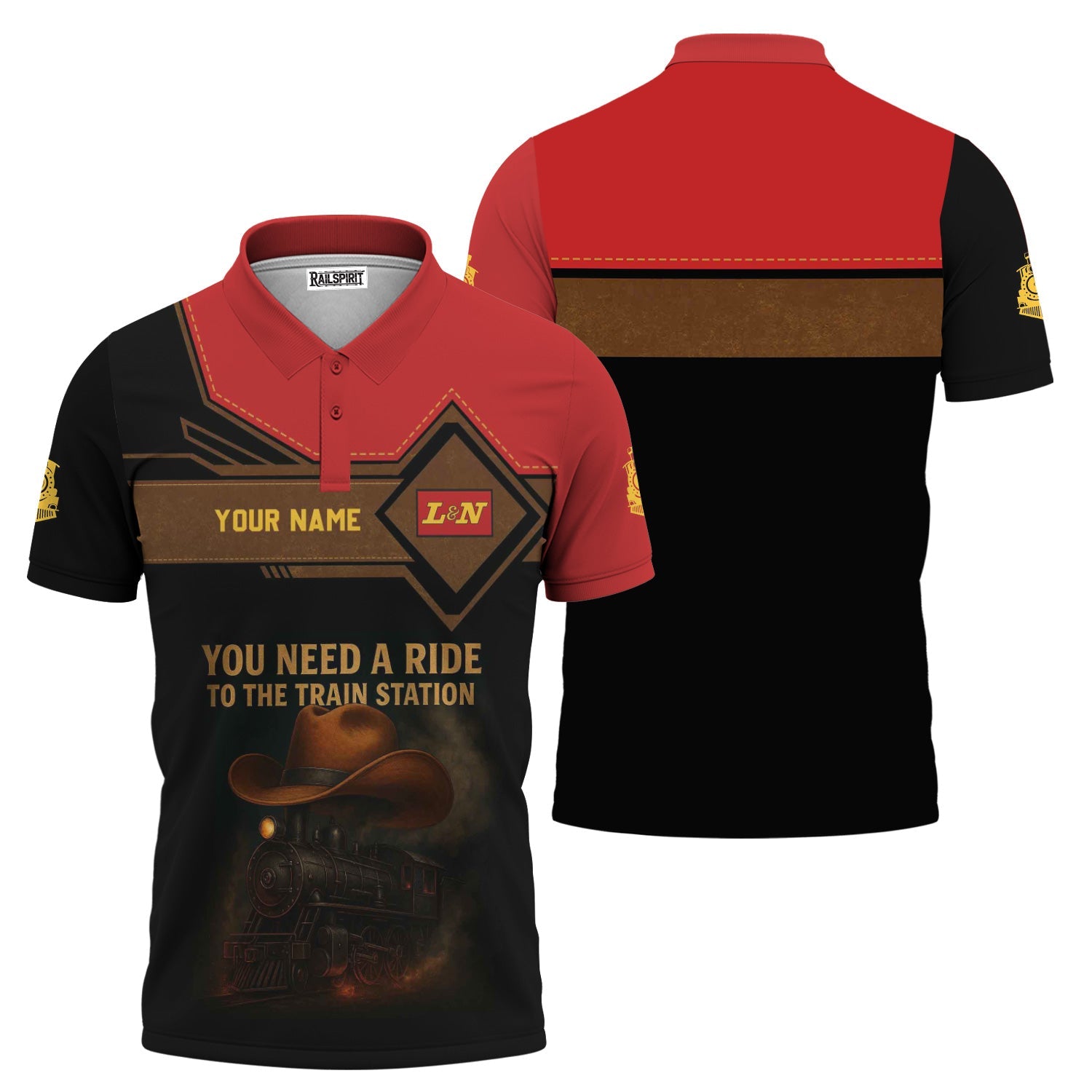 Railspirit Personalized Louisville and Nashville Railroad Polo Shirt You Need A Ride To The Train Station L&N Shirt For Train Lovers
