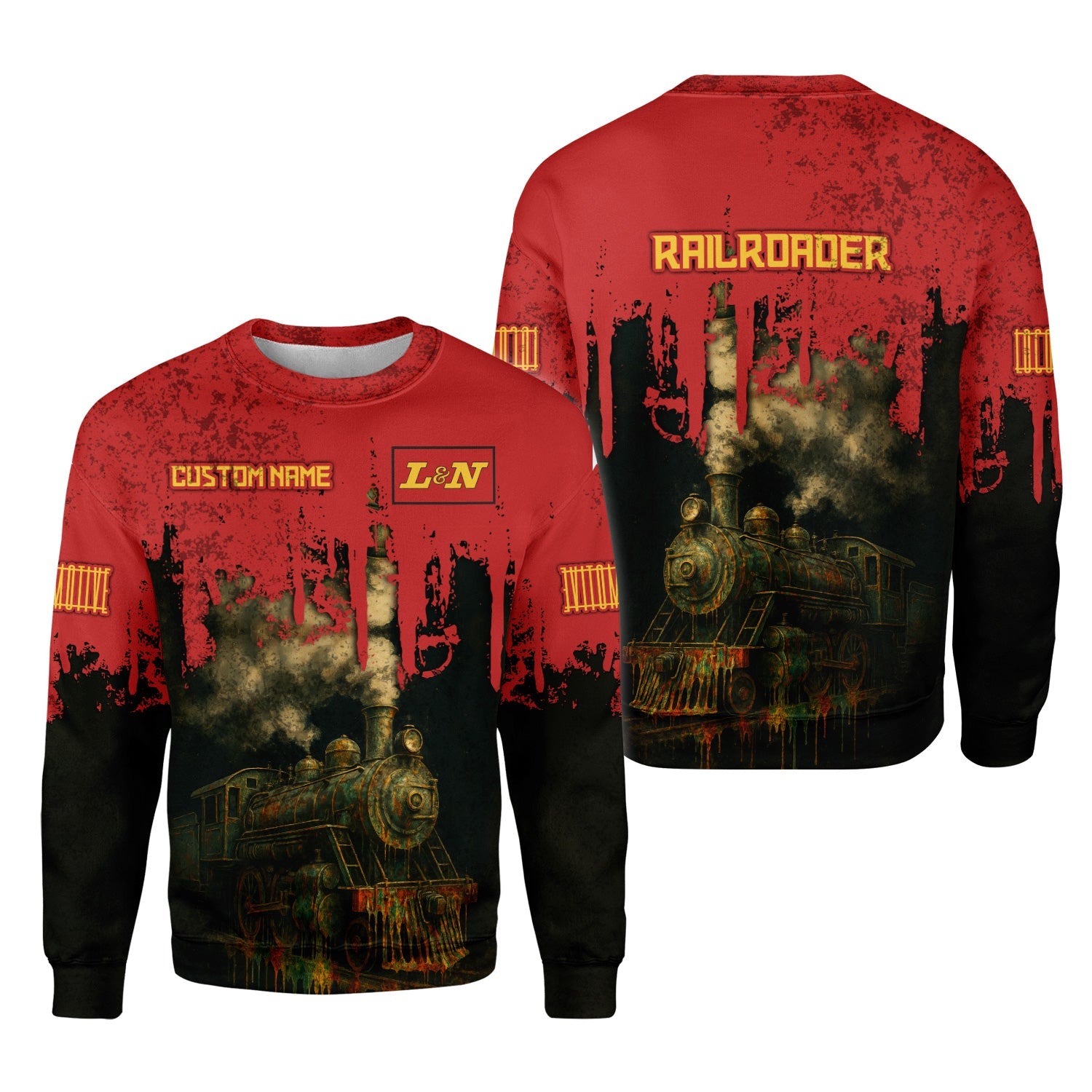 Railspirit Personalized Louisville and Nashville Railroad Sweatshirt Vintage Train Art Style L&N Shirt For Locomotive Fans