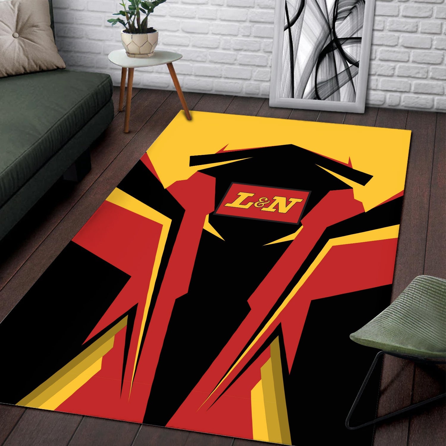 Railspirit Personalized Louisville and Nashville Railroad Area Rug L&N Strong Line Style  Train Area Rug Gift Idea For Train Lover