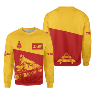 Railspirit Personalized Louisville and Nashville Railroad Sweatshirt One Track Mind L&N Train Sweater Gift Idea For Train Lover