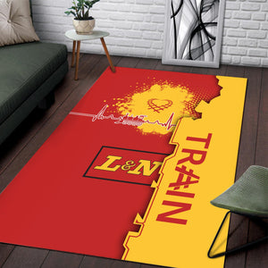 Railspirit Louisville and Nashville Railroad Area Rug Engine Heartbeat and Track Love Style L&N Rug Gift Idea For Train Lovers