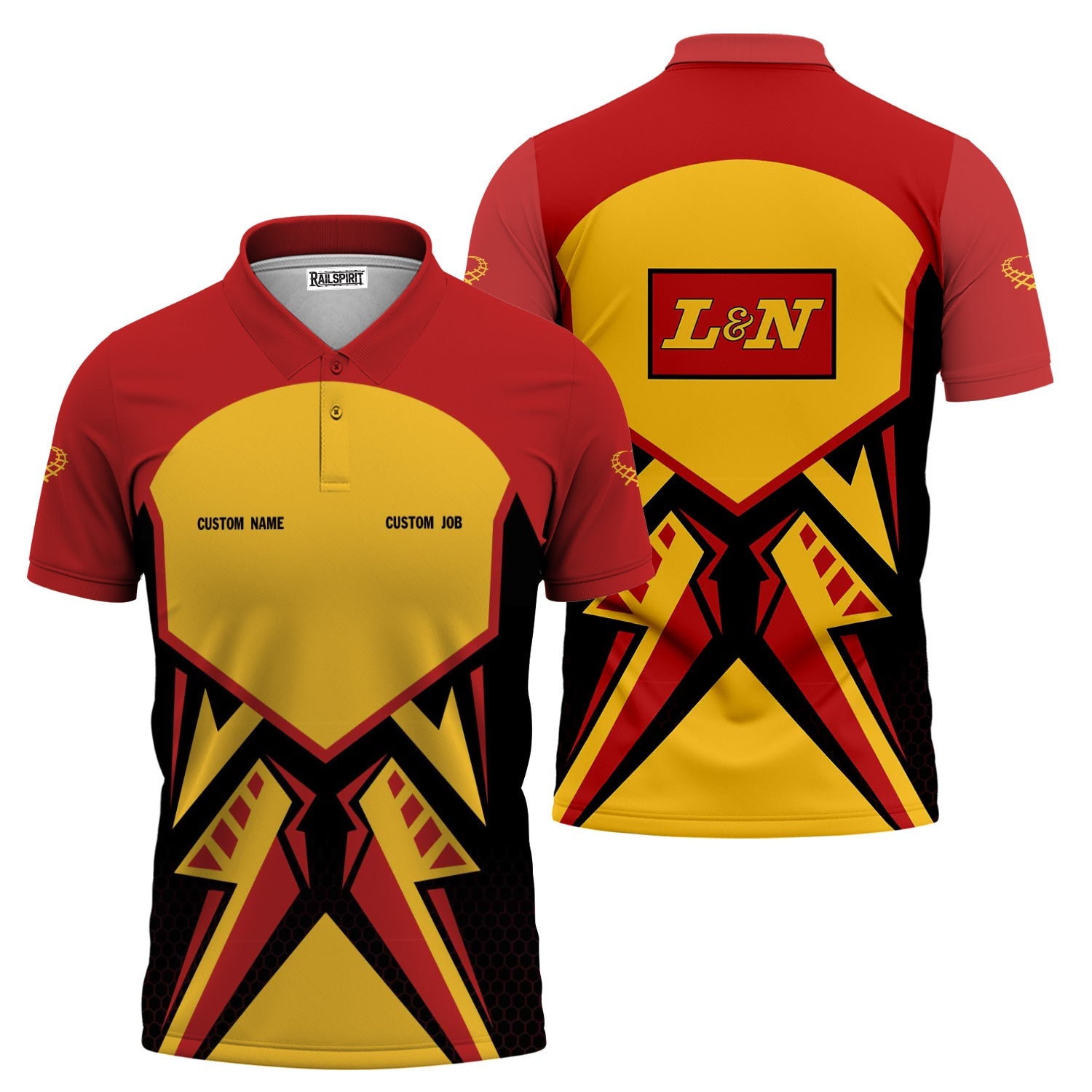 Railspirit Personalized Louisville and Nashville Railroad Polo Shirt Vibriant Style with Custom Position L&N Train Shirt