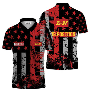 Railspirit Personalized Louisville and Nashville Railroad Polo Shirt Artistic Paint American Flag Style L&N Train Shirt