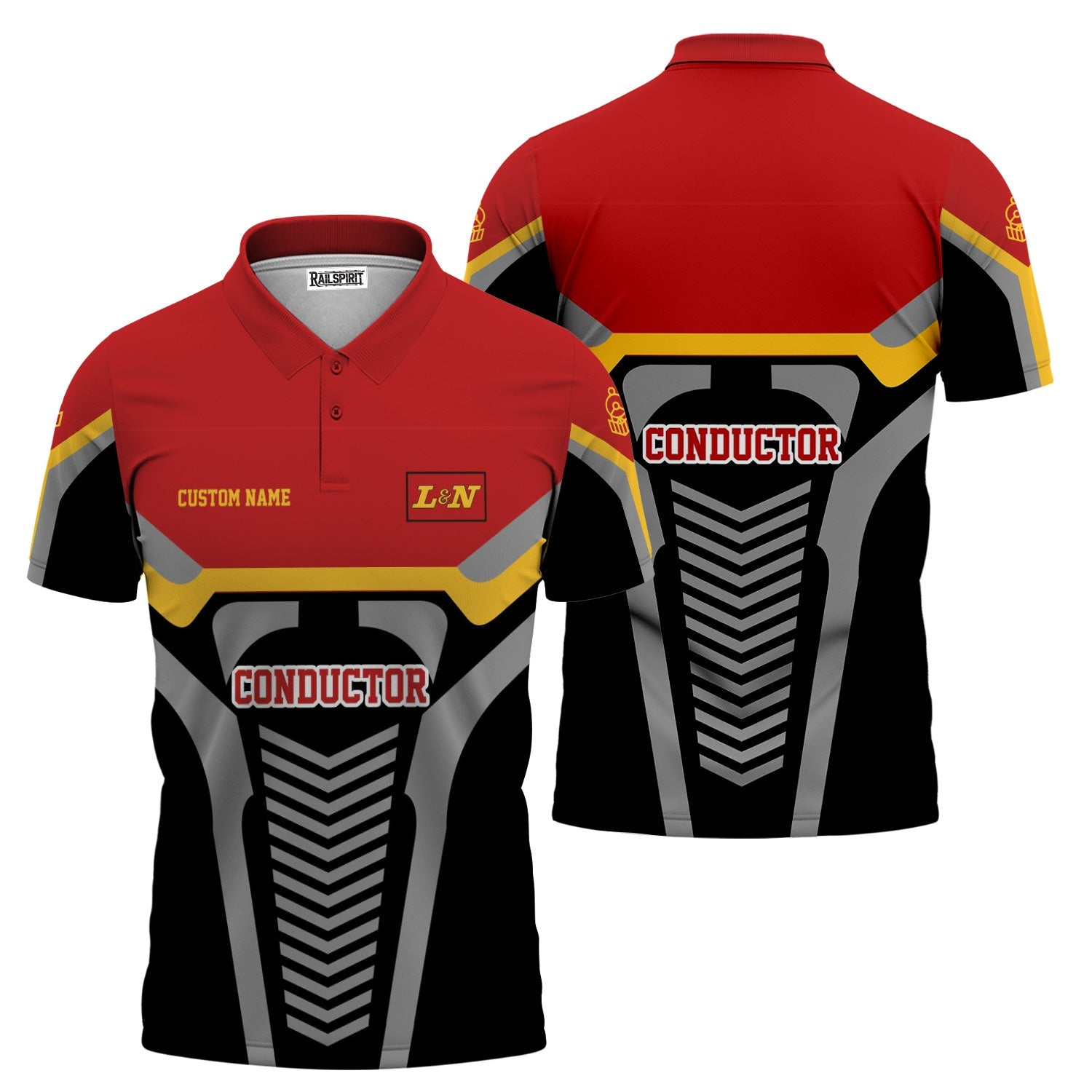 Railspirit Personalized Louisville and Nashville Railroad Polo Shirt Track-Inspired with Custom Job Position L&N Train Shirt