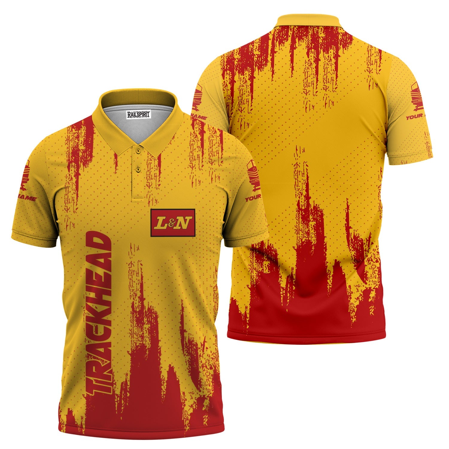 Railspirit Personalized Louisville and Nashville Railroad Polo Shirt Paint Impact Design L&N Train Shirt for Trackhead