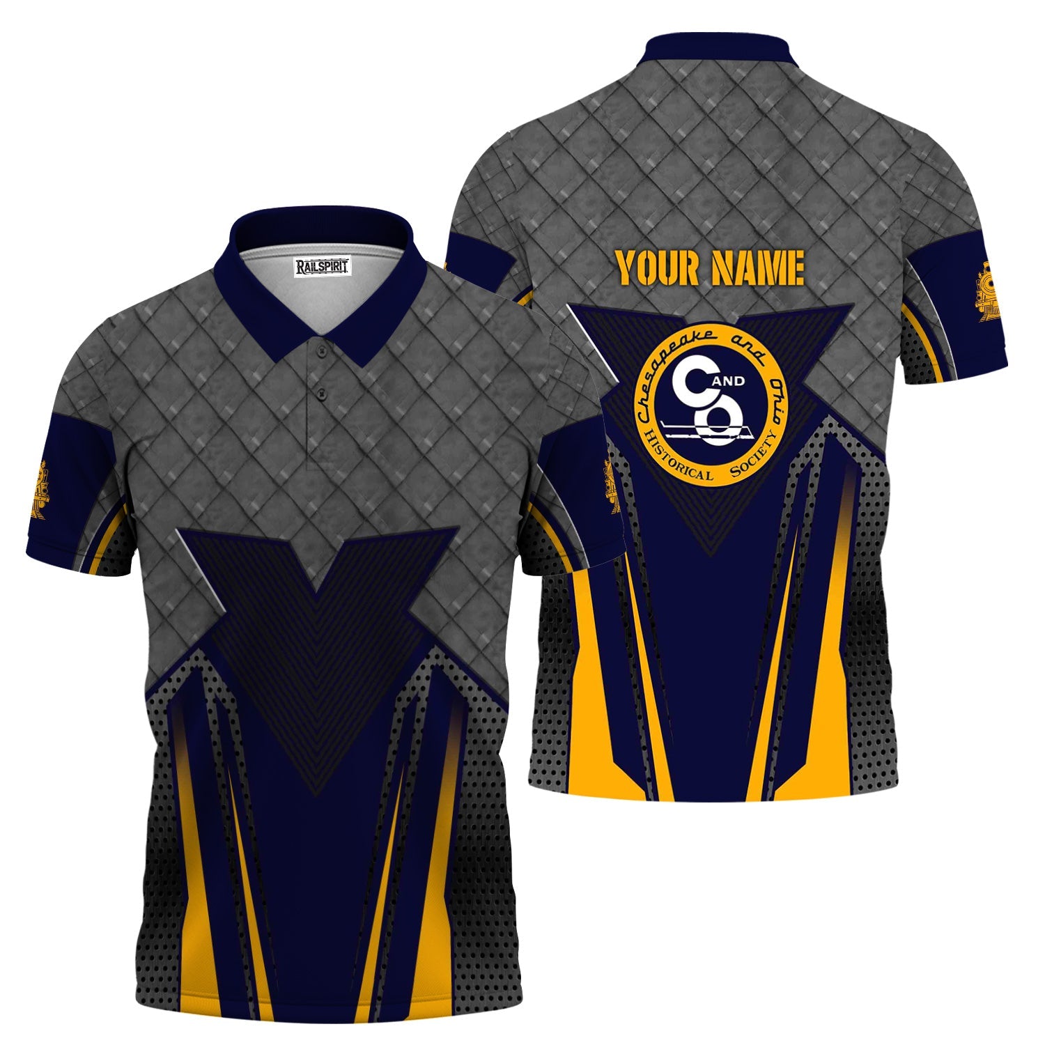 Railspirit Personalized Chesapeake and Ohio Railway Polo Shirt Rugged Steel Vibes C&O Train Shirt All Over Print