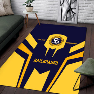Railspirit Personalized Chesapeake and Ohio Railway Area Rug Custom Year Railroader C&O Rug Gift Idea For Train Lover